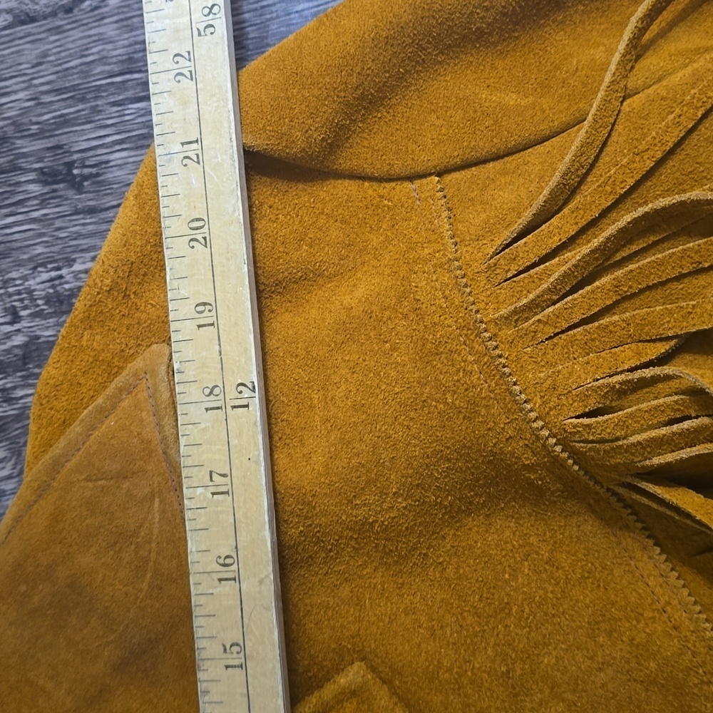 VINTAGE Men’s Fringe Suede Jacket - Burnt Orange Brown Sz‎ L / XL - Picture 14 of 14